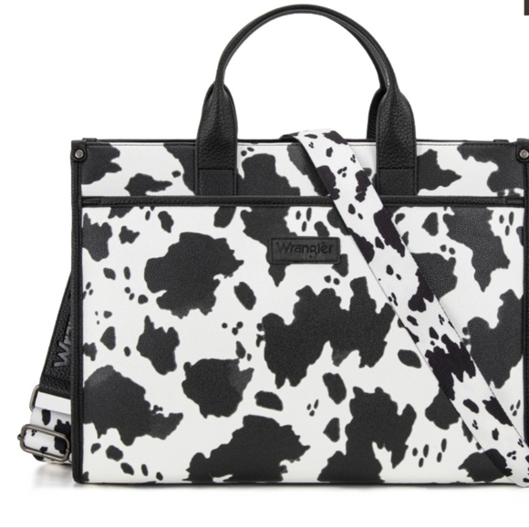 Wrangler Carry-All Large Tote Work Tote /Crossbody - Cow-Black - Picture 6 of 11